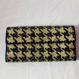 Bottega Veneta intrecciato Houndstooth Print Vintage Wallet Made In Italy